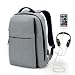 Produktbild Business Laptop Rucksack mit USB Ladeanschluss, YoursTech 15,6 Zoll Wasserdicht Reise Schulrucksack, Canvas Notebook Rucksack Daypack für Herren und Damen (Grau)