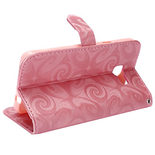 Etsue Leder Handyhülle für Samsung Galaxy A3(2016) Ledertasche Schutzhülle, Lusting Kreativ Shiny Glanz Sparkle Glitzer fließend Treibsand Liebe Herz Muster Elegant Luxus Leder Flip Case Wallet Tasche Cover Magnetverschluss Abdeckung Standfunktion Schutz Etui Schale für Samsung Galaxy A3(2016) + 1x Glitzer Staub Stecker + 1x Blau Eingabestift-Pink+Hot Pink - 4