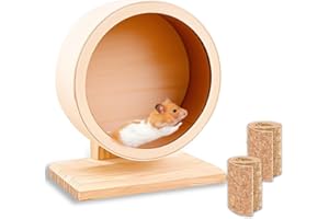 PEELANMALL Roue en bois pour hamster - Diamètre : 15 cm - Équipée de coussinets silencieux - Convient pour Totoro Mouse, écureuil, chinchilla et petit animal de compagnie