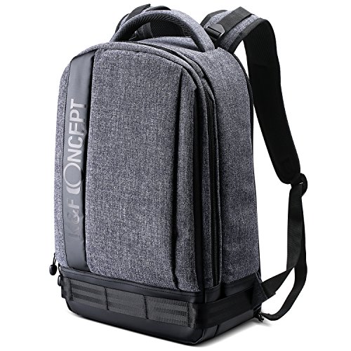 K F Concept KF13 044 Sac a Dos Appareil Photo  Sac Appareil Photo Reflex  Sac Photo  Sac Dos Reflex Ordinateur   Tr  pied Accessoires Noir pour Canon Nikon Sony Olympus Gris