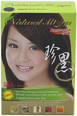 Natural Mi YaHair Color, Natural Hair Dye & Nutrition by Henna, Herbal Hair Color Colorants, No Ammonia, No Heavy Metals, Unisex, Made in Taiwan (1 Pack, Dark Brown)