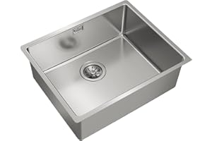 TEKA Fregadero Bajo Encimera 1 Seno 50cm, Profundidad de 20 cm, Cubeta con SilentSmart, Fregadero Acero Inoxidable, Fácil Instalación, Modelo Be Linea RS15 50.40