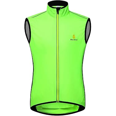 Damen-Fahrradweste Winddicht Ärmellos – Leichte Outdoor Weste Zum Radfahren, Laufen & Wandern, Reflektierend & Platzsparend – Green-S