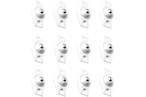 MSLSOZ 12 Universalrollen, 360-Grad-Rollen, selbstklebende Möbelrollen, kleine Möbelkugelrollen, kein Bohren erforderlich, geeignet für kleine Möbel, Schränke etc. (Weiß)