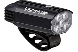 LEZYNE Fusion Drive Front Bicycle Light - Durable IPX7 Waterproof USB-C Rechargeable LED Bike Headlight with 3 Solid & 3 Flash Modes - Integrated Silicone Rubber Strap Mount - 500/600 Lumen Options