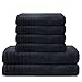 Produktbild Gallant 6 tlg Handtücher Set grau 4 Handtücher grau 50x100 cm 2 Duschtücher Badetücher 70x140 cm Frottee Qualität 100% Baumwolle Handtuch-Set grau anthrazit