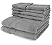 Produktbild Luxus 6 Stück Handtuch Set grau - 2 Badetücher, 2 Handtücher, 2 Waschlappen, plus 2 Bonus Waschlappen - 100% organische natürliche ägyptische Baumwolle 650 GSM - Super weich und hoch absorbierend von