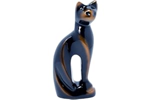 Royal Rapture Urn for Ashes Charming Funeral Memorial Cremation Cat Figurine Pet Love Urns Decorative|Brass|(Bronze Cat 9") RCM01-06