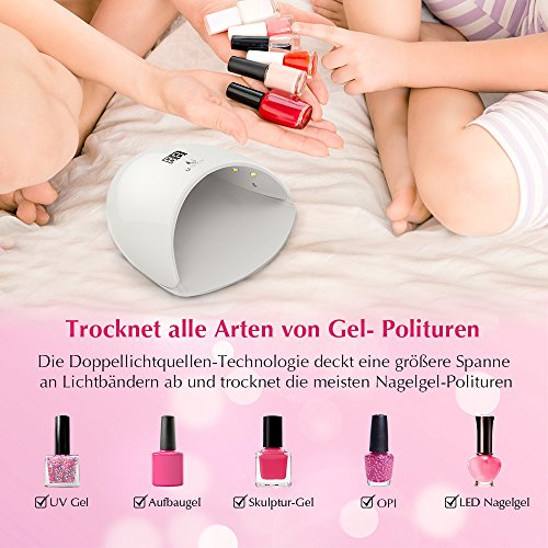 Nageltrockner Uspicy 24W Weißlicht LED für alle Gel-Polituren – UV, LED, Gel Farben, intuitive Finger Platzierung, 50.000 Stunden Nutzung, LCD-Anzeige, automatischer Sensor - 4