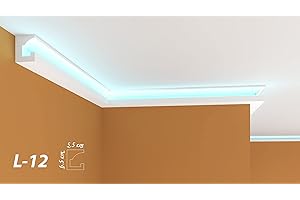 New Style London XPS Polystyrene LED Indirect Lighting Uplighter Lightweight Coving Cornice LED12-14 Meters (7x2m. Lengths)