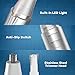 Nose Trimmer with Stainless Steel Dual-Edge Blades, Anjou Groomer for Nose, Ear and Facial Hair (Detachable Head, Washable Design, LED Light, 2 x AA Batteries for 90 Hours of Trimming per Battery) - Silver