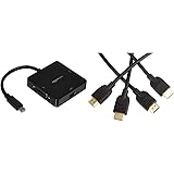 Amazon Basics Mini DisplayPort to HDMI/DVI/VGA Adapter - Black & High-Speed 4K, Ultra HD, HDMI 2.0 Cable - 1.8m / 6 Feet (2-P
