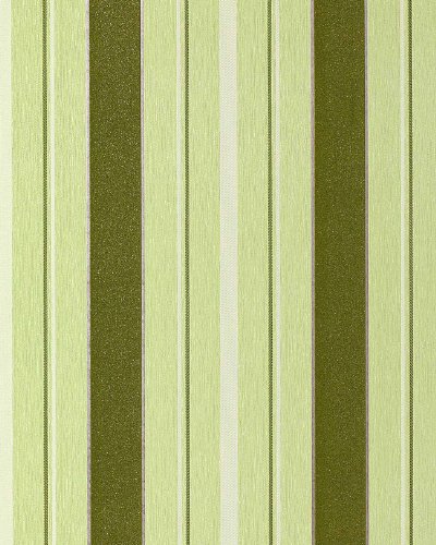 Streifen Tapete EDEM 069-25 Vinyl Designer Tapete Struktur Moosgrün hellgrün weiß silber