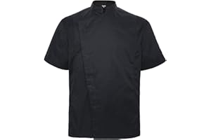 TOP TIE TopTie Chef Giacca Professionale con Maniche Corte in Poliestere e Cotone Unisex, Giacca Cuoco Uomo