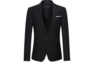 ALLTHEMEN Mens Blazer Casual Slim Fit Formal Suit Jackets Classic 2 Button Solid Wedding Tuxedo