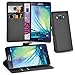 Price comparison product image Cadorabo Book Case works with Samsung Galaxy A5 2015 in OXID BLACK – with Magnetic Closure, Stand Function and Card Slot – Wallet Etui Cover Pouch PU Leather Flip