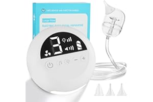 Aofesel Nasensauger Baby Staubsauger Elektrisch mit 9 einstellbaren Saugstufen und 3 Silikonspitzen, Nasenspülung Baby Elektrisch für Neugeborene und Kleinkinder mit Musik und LED-Licht