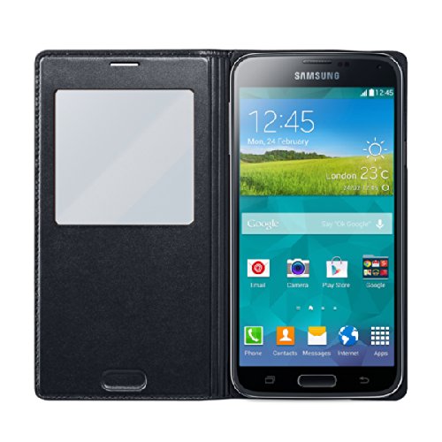 Samsung S-View - Funda con tapa para Samsung Galaxy S5  negro- Versi  n Extranjera