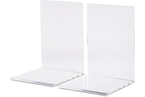 MAUL Serre Livre en Acrylique (2 pièces) 10x10x13 cm | Organisateur, cale Livre pour l'etagere, Le Bureau et la Maison | Presse Livre élégant, protège Les Meubles | Transparent