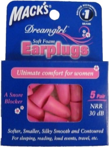 Mack's Earplug DreamGirl Foam 5-pair Blister Pack