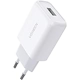 UGREEN USB Ladegerät 3A USB Netzteil Quick Charge 3.0 Schnellladegerät kompatibel mit Samsung S10 S9 S8 S7 A20e A21s A51 A50 