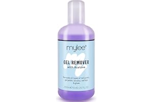 Mylee, acetone per rimuovere lo smalto gel, per salone professionale di manicure e pedicure con LED UV, da 250 ml