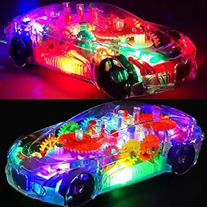 NAVADIYA Enterprise Transparent car 3D Concept Super Car Toy for Kids with 360 Degree Rotation, Gear Simulation Mechanical Car Technology w/d Sound & Light Toys for Kids Boys & Girls Toys & Games