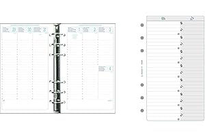Exacompta 18272E Recharge Exatime 17 La semaine sur 2 pages 10,5 x 17,2 cm & 18216E Papier Recharge Adresses-Téléphones pour Organiseur Exatime 17 47 Feuillets Blanc