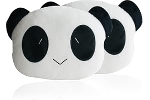 MissSoul 2Pcs Car Neck Headrest Pillow, Cute Neck Pillows for Car Seat Head Cushion, Soft Comfortable Car Neck Cushion Pillow for Driving, Happy Panda
