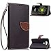 Produktbild CaseHome Compatible with Cover LG G5 Lederoptik PU Leder Hülle Nature Blatt Etui Magnetverschluss Stil PU-Leder Brieftasche Flip Hüllen Magnetverschluss Folio Tasche Schutzhülle(Schwarz Color)