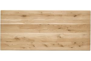 ‎IWERK iWerk® – Tischplatte aus Eiche 180 x 90 cm | Massiv & Rustikal | Echtholz-Tischplatte für individuelle Zwecke – geeignet als Schreibtisch oder Esstisch | DIY-Tisch (Kante Swiss)