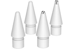 MoKo 4 Stück Ersatzspitzen für Apple Pencil, Keine Abnutzung Fine Point für Apple Pencil Spitzen, Mix Metall Spitzen für Apple Pencil 2nd/1st Gen/USB-C/Pro Apple Pencil Nibs