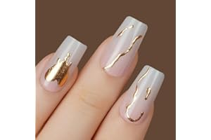 DANNI & TONI 28 Stickers Semi Cured Gel Nail Polish Strips Gel Nail Stickers,Salon-Quality Gel Nail Polish Strips Manicure Stickers Set(Aphrodite),Gradient,Foil Stamping