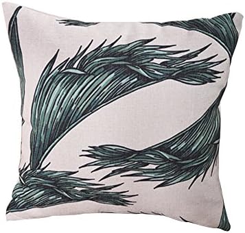 TELLW Forest Parrot Turtle Banana green plant cactus palm leaves cotton linen pillow cushion cover