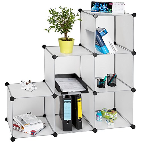 TecTake Plastic shelf storage rack organiser cube room divider shelving