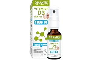 GREHGE D.PLANTES - Vitamine D3 1000 UI - Complément Alimentaire en Spray - Immunité, Ossature Normale - Boost en Vit. D - Origine Végétale - Vegan - 20 ml, 20.0 millilitre