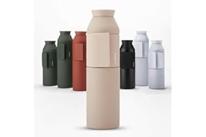 Closca Wasserflasche aus Edelstahl Bottle Wave. Thermo-Trinkflasche zum Einhängen für Kinder und Erwachsene. BPA-frei (600ml, Sahara)