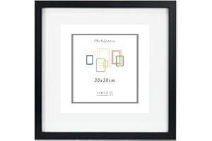 CHELY INTERMARKET Marco con paspartu 30x30cm (Int 20x20cm) Negro MOD 351 cuadro ideal para fotos