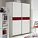 Produktbild Schwebetürenschrank weiß / rot 2 Türen B 175 cm Schrank Kleiderschrank Schiebetürenschrank Jugendzimmer Schlafzimmer