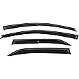 IKON MOTORSPORTS Window Visors Compatible with 2002-2007 Mitsubishi Lancer Sedan, Smoked Aero JDM Wind Deflectors Stick On by, 2002 2003 2004 2005 2006