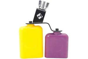 EXCEART Yellow and Purple Square Wooden Fish Cow Bell, High and Low Pitch Cattle Percussion Instrument, Adjustable Angle, Durable Metal Bracket, Great for Kids' Musical Rhythm Sense