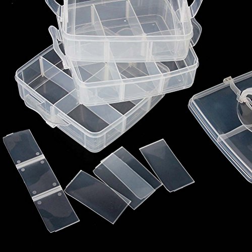 ROSENICE Aufbewahrungsbox Sortierbox mit Tragegriff Schmuckkästchen Transparent - 6