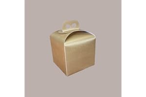 Lucgel Scatola Astuccio Porta Panettone Alto in Carta Skin Oro 20x20H18cm - 10 pezzi -