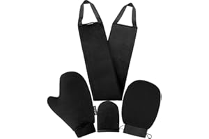 YVOIER Kit d'application auto-bronzant Kit d'application 4-en-1 avec gant exfoliant, applicateur de gants de bronzage, applicateur dorsal auto-bronzant, gant du visage pour lotion bronzante