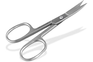 INSTRUMENTENRW Profi Linkshänder Nagelschere aus rostfreiem Edelstahl mit gebogener Schnittfläche Silber