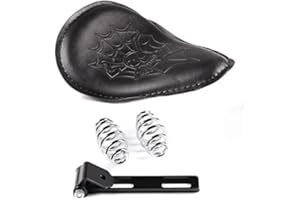 CRAFTRIDE Solo Bobber Skull Schwingsattel für Yamaha XV 1100/125/ 250/535/ 750 Virago, XV 1600 A Wild Star, XV 1700 Road Star Warrior, XV 1900 Midnight Star, XV 950/ XV 950 R/XV 950 Racer schwarz