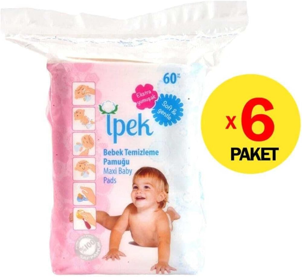 İpek-Bebek Temizleme Pamuğu 6'lı