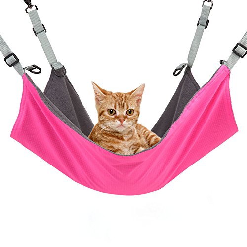 Cusfull Gatos Hamacas Columpio de Jardín de Cama Colgante para Animal Doméstico Cama Asiento de Coche Ventana para Perros Pequeños, Conejos, Hámster 55 x43cm