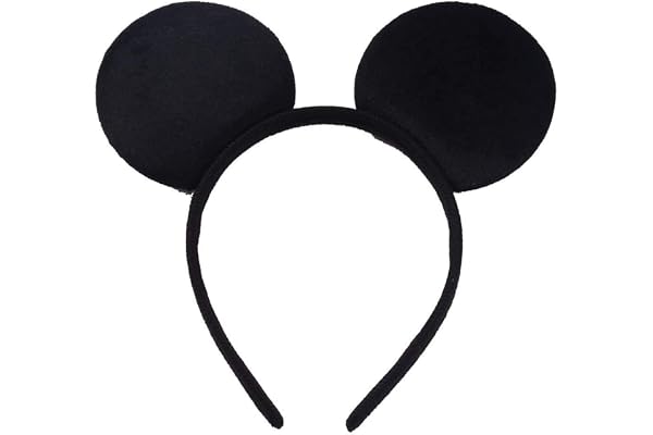 HENBRANDT Oreilles noires de Mickey Mouse et oreilles de Minnie Mouse sur serre-tête avec nœud rouge et blanc à pois pour adultes/enfants – Accessoire de déguisement – Cadeau de décoration de fête –