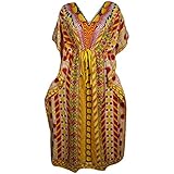 Indiatrendzs Women Kaftans Light Viscose Boho Kimono Long Kaftan Dress Chest : 56